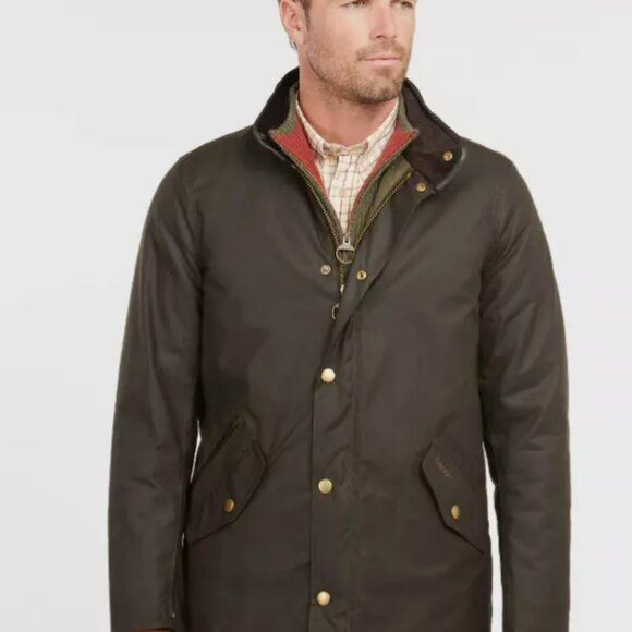 Barbour Men's Prestbury Wax Jacket in Olive MSRP$495 British Luxury Heritage - Picture 4 of 16